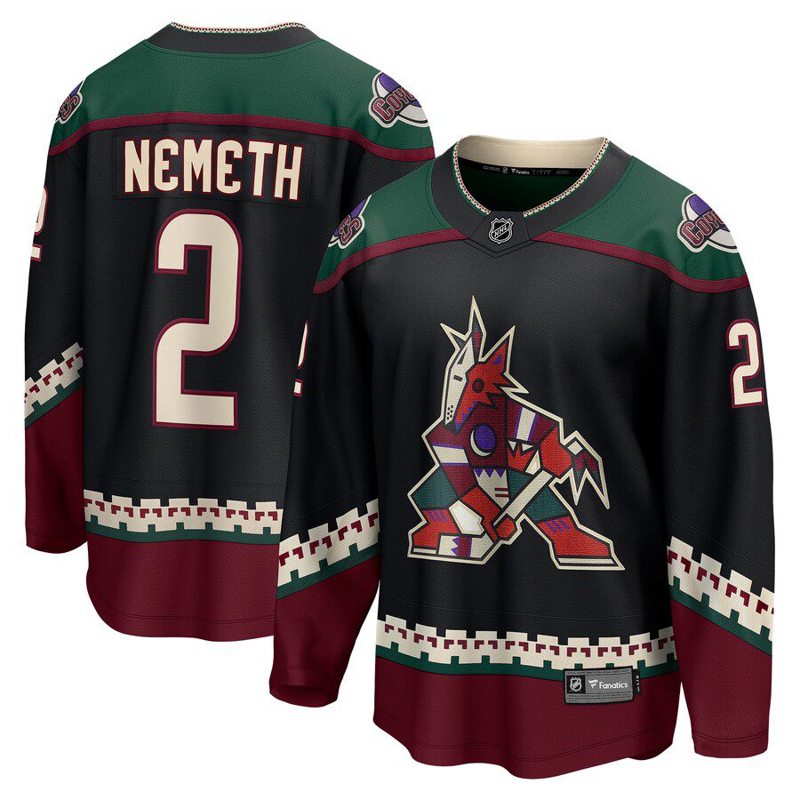 Men Arizona Coyotes #2 Patrik Nemeth Fanatics Branded Black Home Breakaway Player NHL Jersey